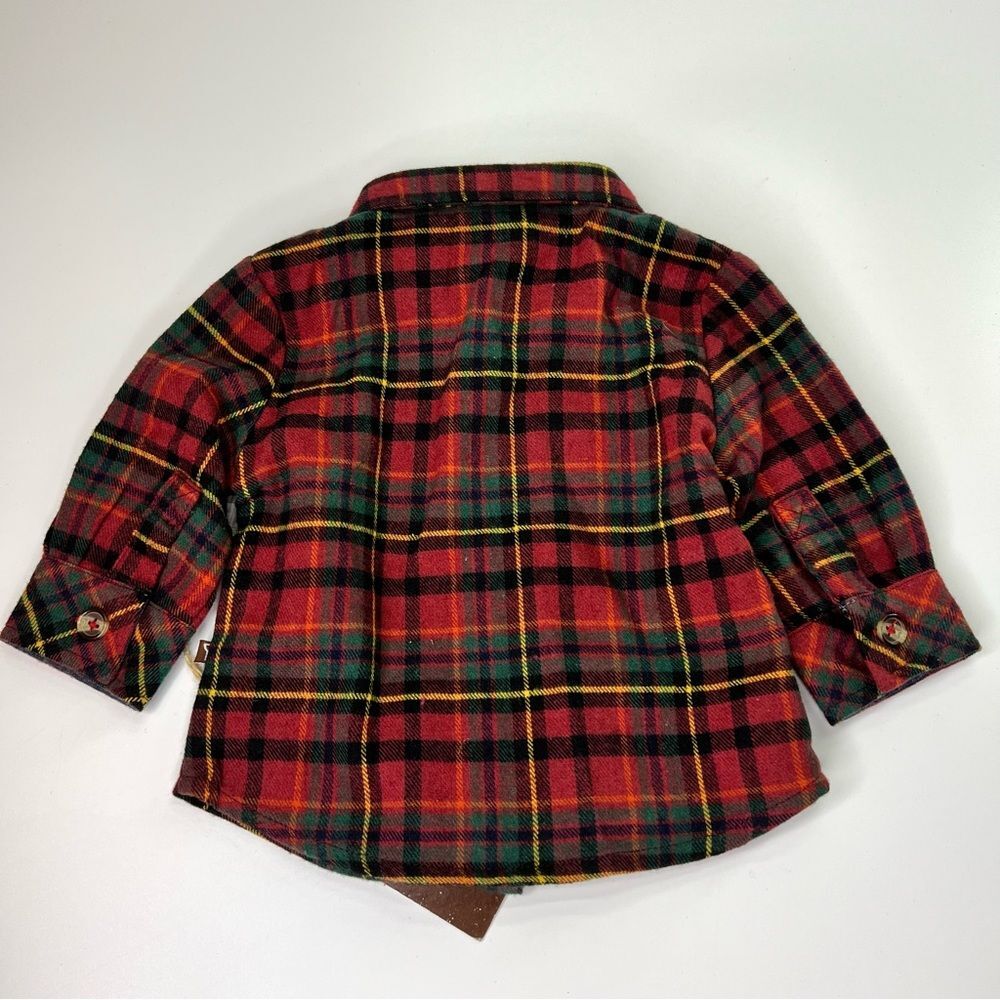 NEW Fore Axel & Hudson Log Cabin Flannel Shirt and Cargo Jogger Set 3/6M - Picture 3 of 9